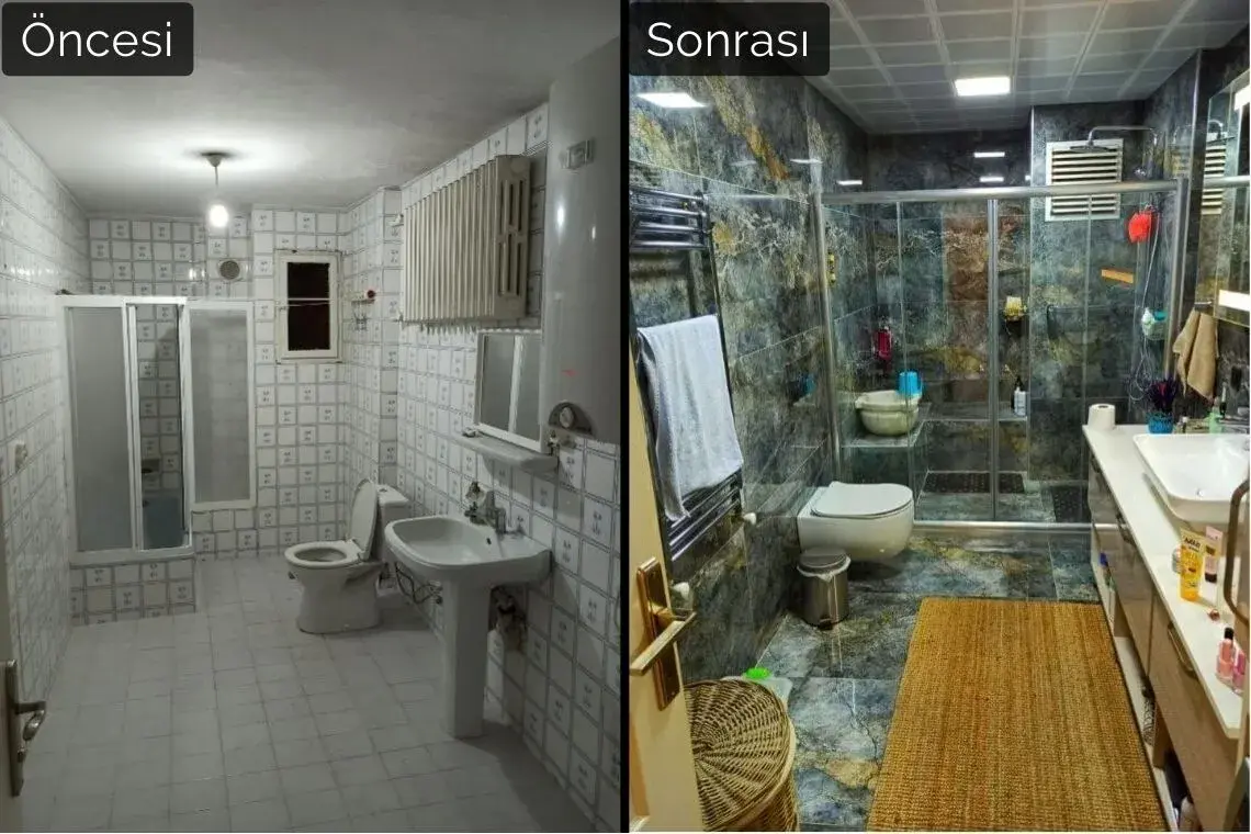 Çankaya banyo tadilatı yenilenen duş alanı