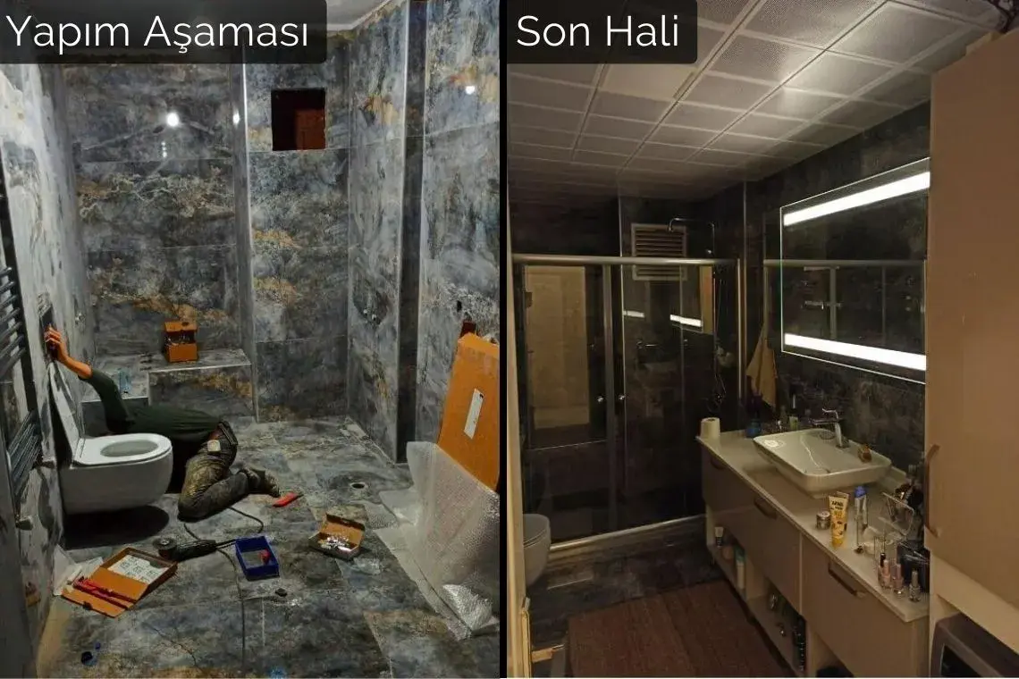 Çankaya banyo asma tavan ve aydınlatma uygulaması