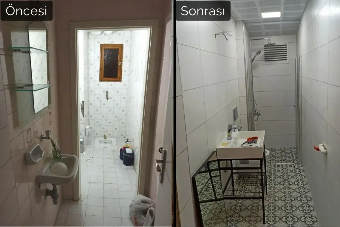 Çankaya komple banyo tadilatı tamamlanmış görünüm