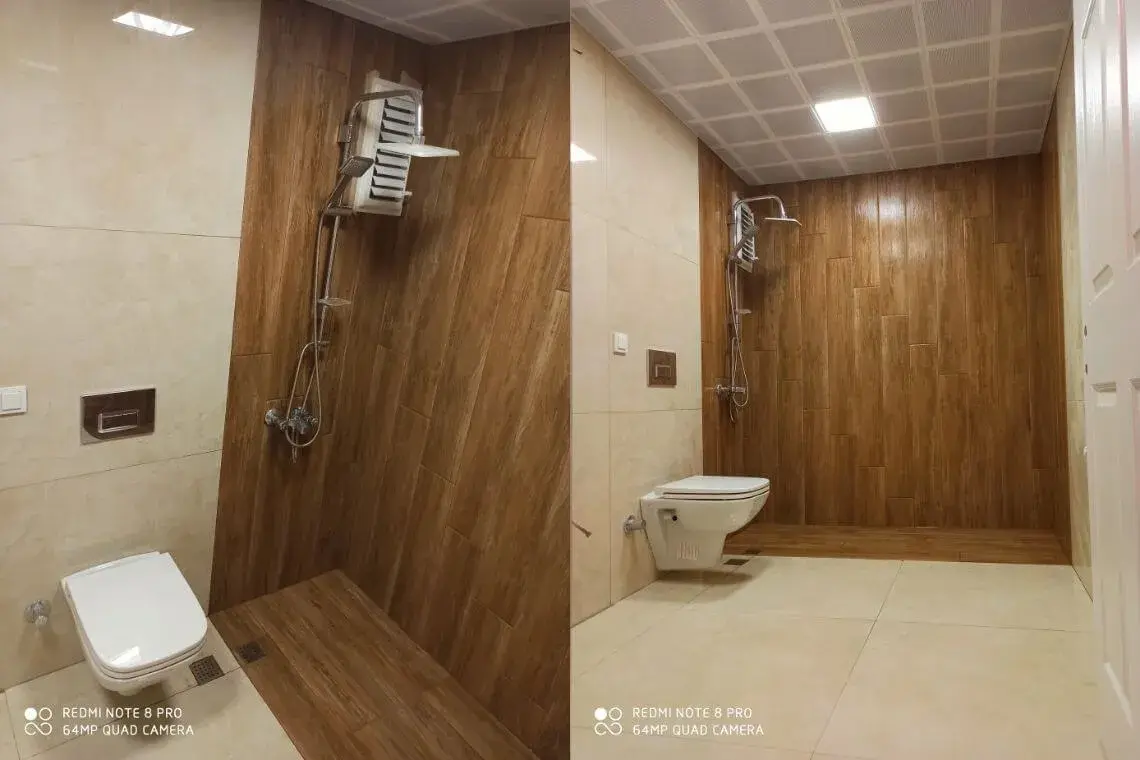 Çayyolu tamamlanan banyo ve duş alanı
